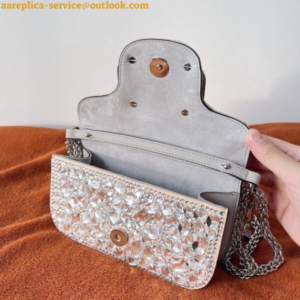 Replica Valentino Small Loco Shoulder Bag with Silver Crystals 11