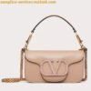 Replica Valentino Small Loco Shoulder Silver Bag with Rhinestone Applique