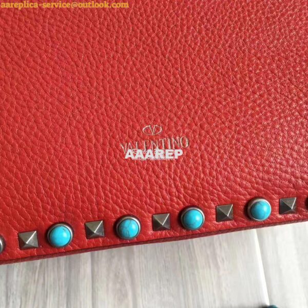 Replica Valentino Garavani Rockstud Rolling Tote Bag Red 3