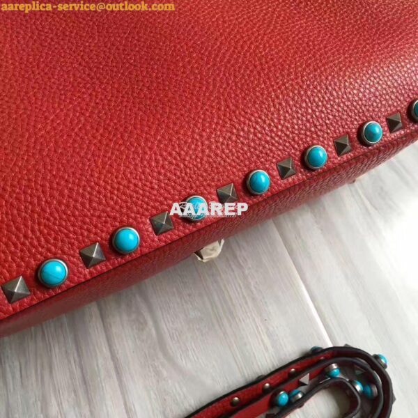 Replica Valentino Garavani Rockstud Rolling Tote Bag Red 4