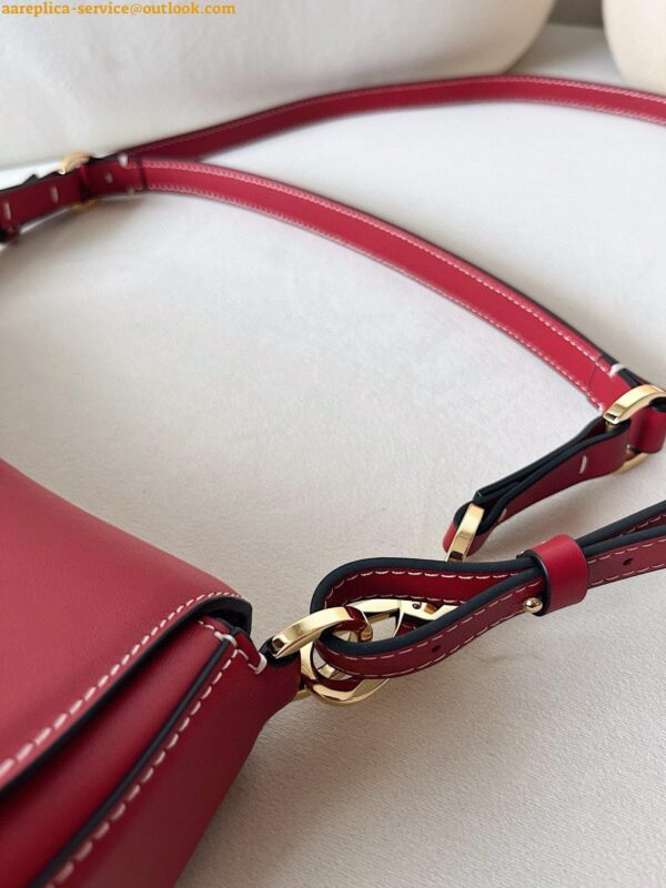 Replica Valentino Garavani Ohval Small Shoulder Bag in Red Calfskin 5