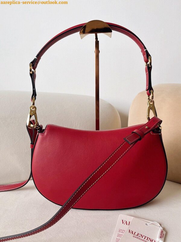 Replica Valentino Garavani Ohval Small Shoulder Bag in Red Calfskin 7