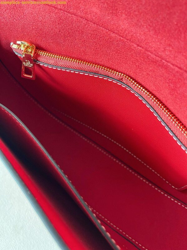 Replica Valentino Garavani Ohval Small Shoulder Bag in Red Calfskin 8