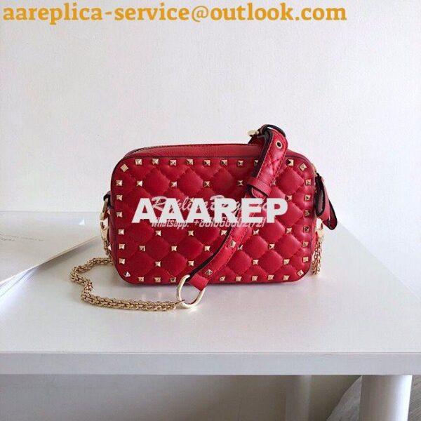 Replica Valentino Garavani Rockstud Spike Camera Bag Red