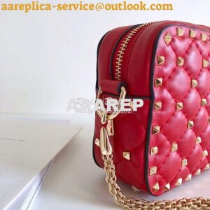 Replica Valentino Garavani Rockstud Spike Camera Bag Red 2