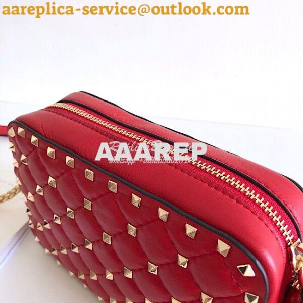 Replica Valentino Garavani Rockstud Spike Camera Bag Red 4