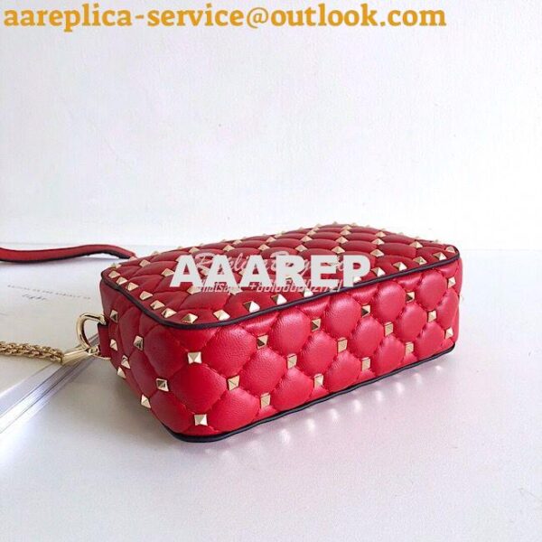 Replica Valentino Garavani Rockstud Spike Camera Bag Red 6