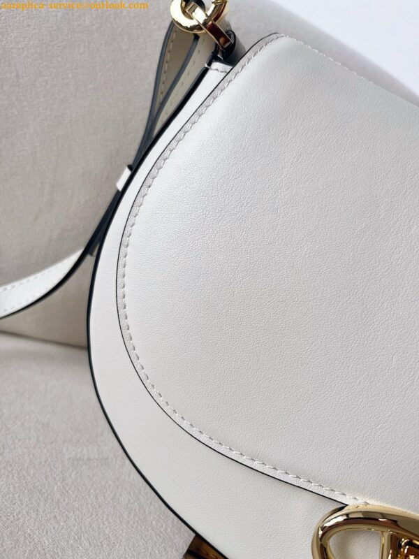 Replica Valentino Garavani Ohval Small Shoulder Bag in White Calfskin 7