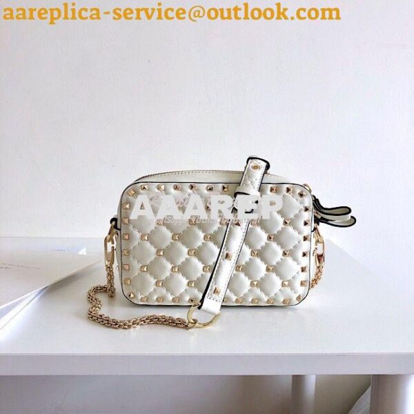 Replica Valentino Garavani Rockstud Spike Camera Bag White