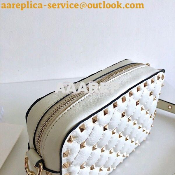 Replica Valentino Garavani Rockstud Spike Camera Bag White 3