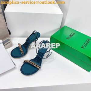 Replica Bottega Veneta BV Dot Leather Sandals 667178 Blue