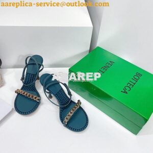 Replica Bottega Veneta BV Dot Leather Sandals 667178 Blue 2