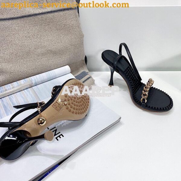 Replica Bottega Veneta BV Dot Leather Sandals 667178 Black 10