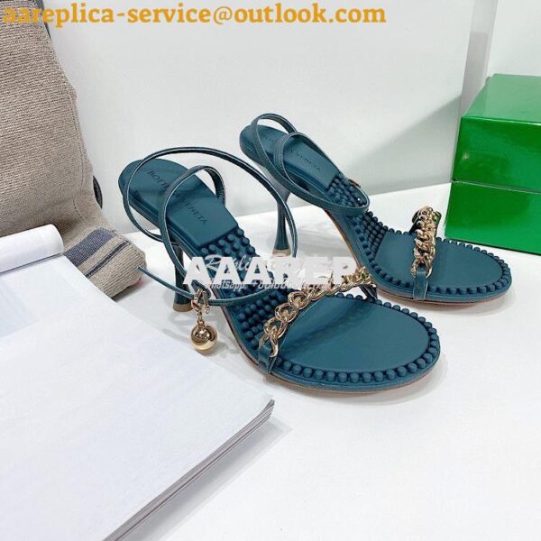 Replica Bottega Veneta BV Dot Leather Sandals 667178 Blue 3