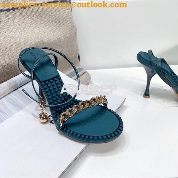 Replica Bottega Veneta BV Dot Leather Sandals 667178 Blue 8