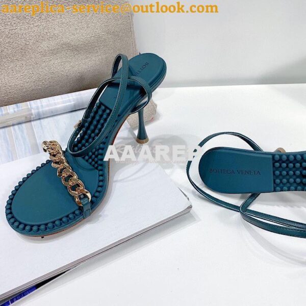 Replica Bottega Veneta BV Dot Leather Sandals 667178 Blue 7