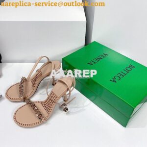 Replica Bottega Veneta BV Dot Leather Sandals 667178 Nude 2