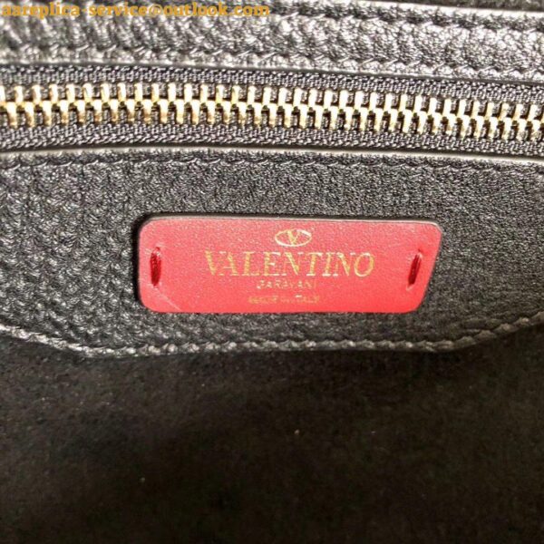 Replica Valentino Rockstud Large Shopping Bag In Black Leather 9