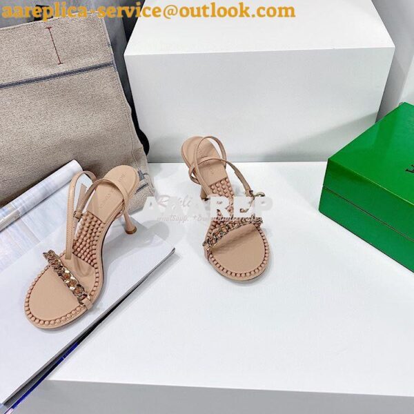 Replica Bottega Veneta BV Dot Leather Sandals 667178 Nude 7