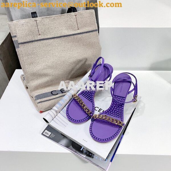 Replica Bottega Veneta BV Dot Leather Sandals 667178 Purple 3