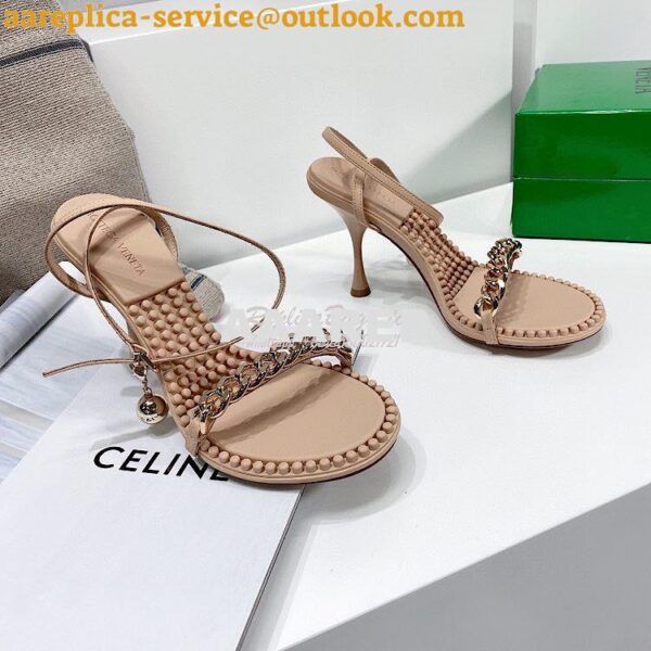 Replica Bottega Veneta BV Dot Leather Sandals 667178 Nude 8