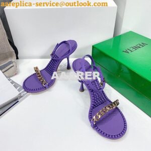 Replica Bottega Veneta BV Dot Leather Sandals 667178 Purple 2