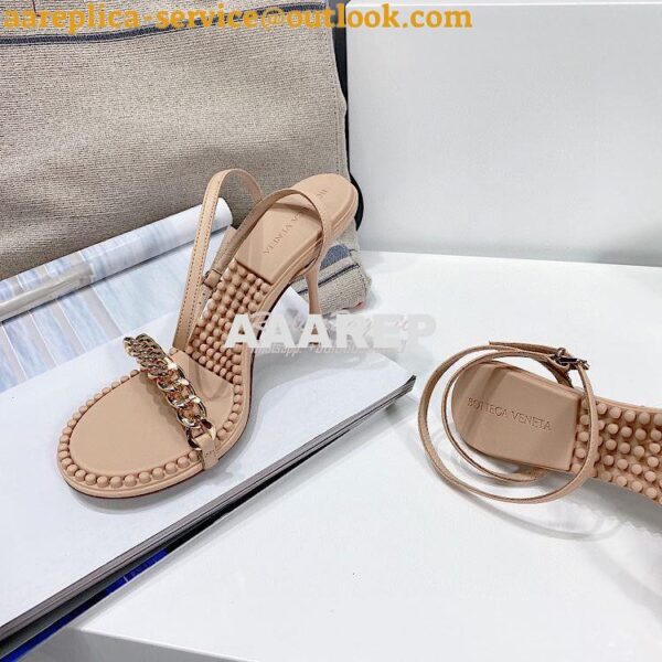 Replica Bottega Veneta BV Dot Leather Sandals 667178 Nude 9