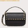 Replica Valentino Rockstud Large Shopping Bag In Brown Leather