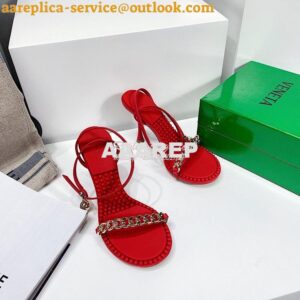 Replica Bottega Veneta BV Dot Leather Sandals 667178 Red