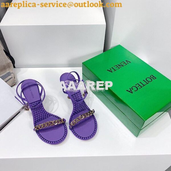 Replica Bottega Veneta BV Dot Leather Sandals 667178 Purple 7