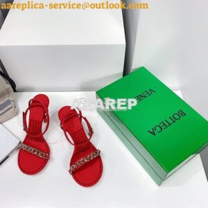 Replica Bottega Veneta BV Dot Leather Sandals 667178 Red 2