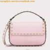 Replica Valentino Rockstud Pouch Bag in White Grained Leather 2