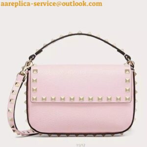 Replica Valentino Rockstud Pouch Bag in Pink Grained Leather