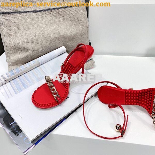 Replica Bottega Veneta BV Dot Leather Sandals 667178 Red 8