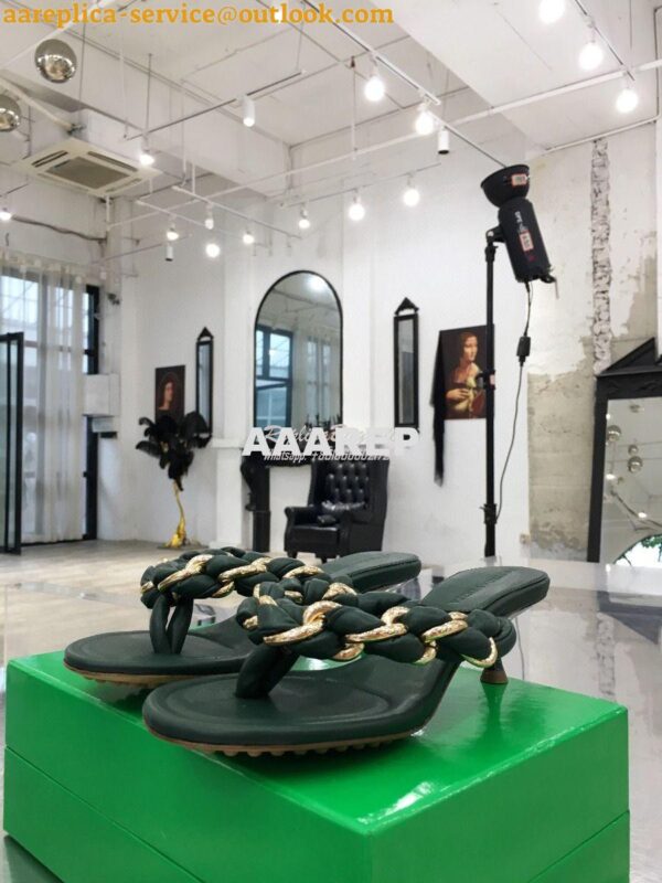 Replica Bottega Veneta BV Dot Sandals 659002 Green