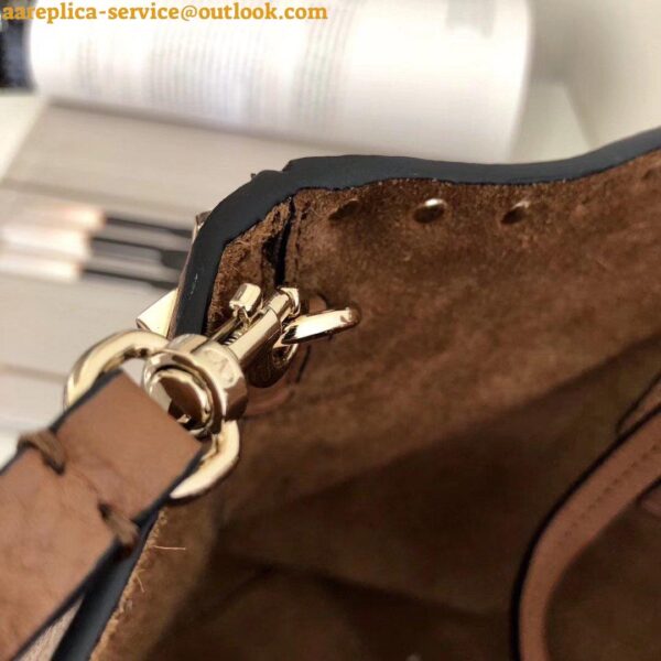 Replica Valentino Rockstud Large Shopping Bag In Brown Leather 18