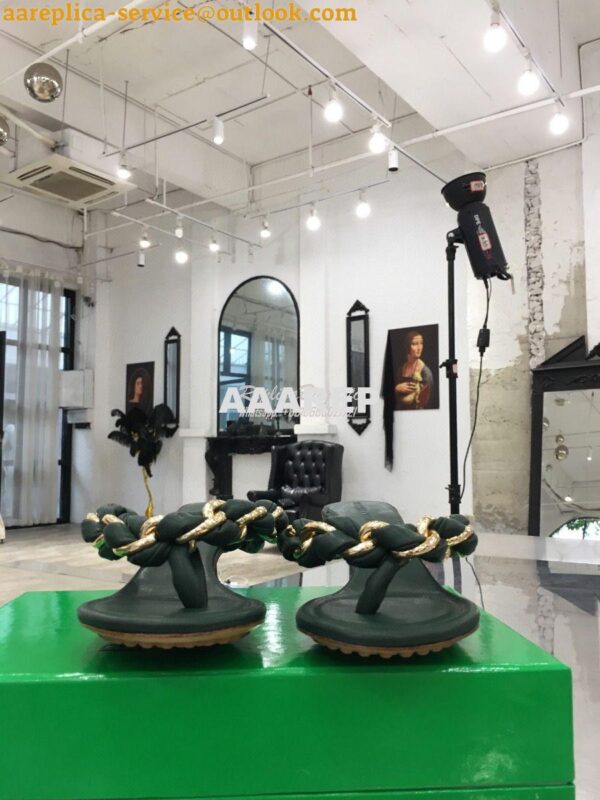 Replica Bottega Veneta BV Dot Sandals 659002 Green 4
