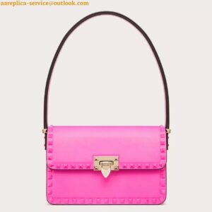 Replica Valentino Rockstud23 Shoulder Bag in Pink Calfskin