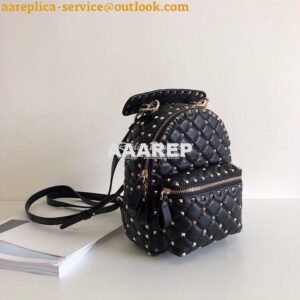 Replica Valentino Garavani Rockstud Spike Mini Leather Backpack Black 2