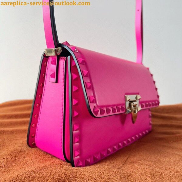 Replica Valentino Rockstud23 Shoulder Bag in Pink Calfskin 6