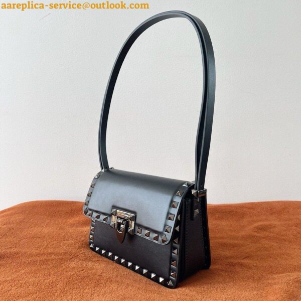 Replica Valentino Rockstud23 Small Shoulder Bag in Black Calfskin 5