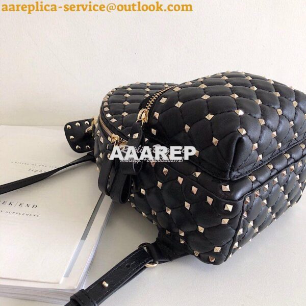 Replica Valentino Garavani Rockstud Spike Mini Leather Backpack Black 4