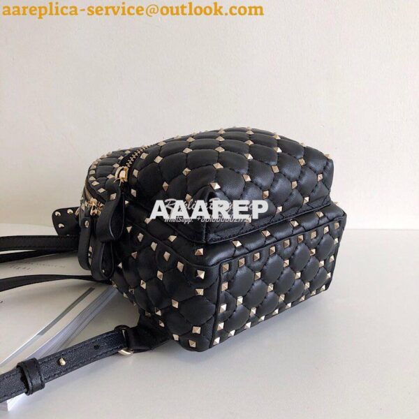 Replica Valentino Garavani Rockstud Spike Mini Leather Backpack Black 5