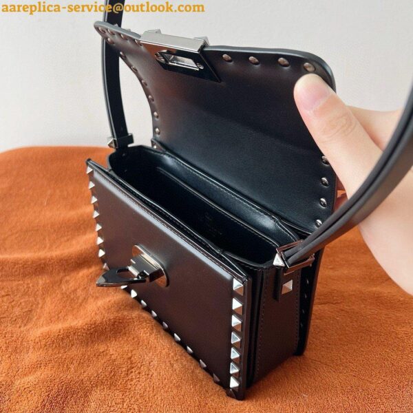 Replica Valentino Rockstud23 Small Shoulder Bag in Black Calfskin 7