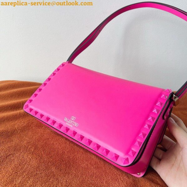 Replica Valentino Rockstud23 Shoulder Bag in Pink Calfskin 11