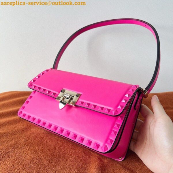 Replica Valentino Rockstud23 Shoulder Bag in Pink Calfskin 12