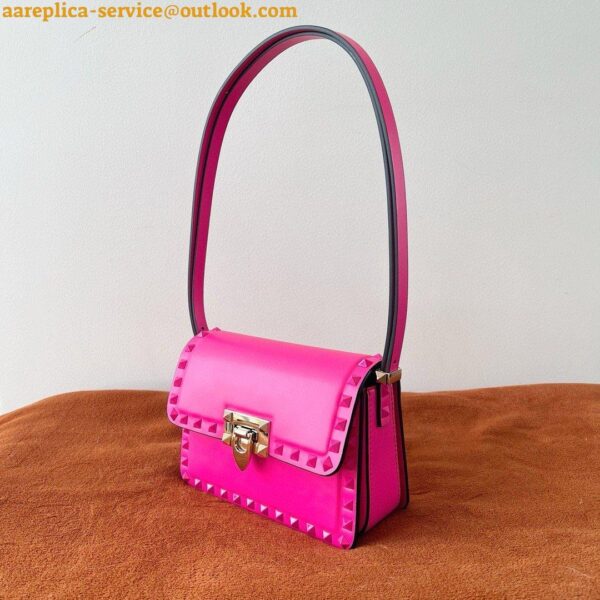 Replica Valentino Rockstud23 Small Shoulder Bag in Pink Calfskin 7