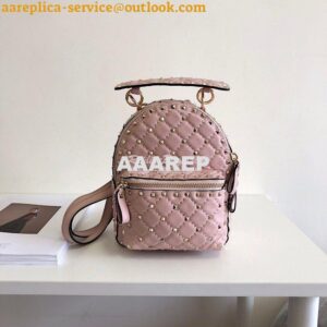 Replica Valentino Garavani Rockstud Spike Mini Leather Backpack Pink