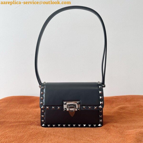 Replica Valentino Rockstud23 Small Shoulder Bag in Black Calfskin 11