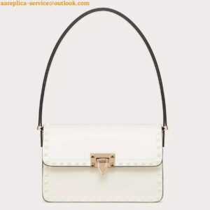 Replica Valentino Rockstud23 Small Shoulder Bag in White Calfskin 2